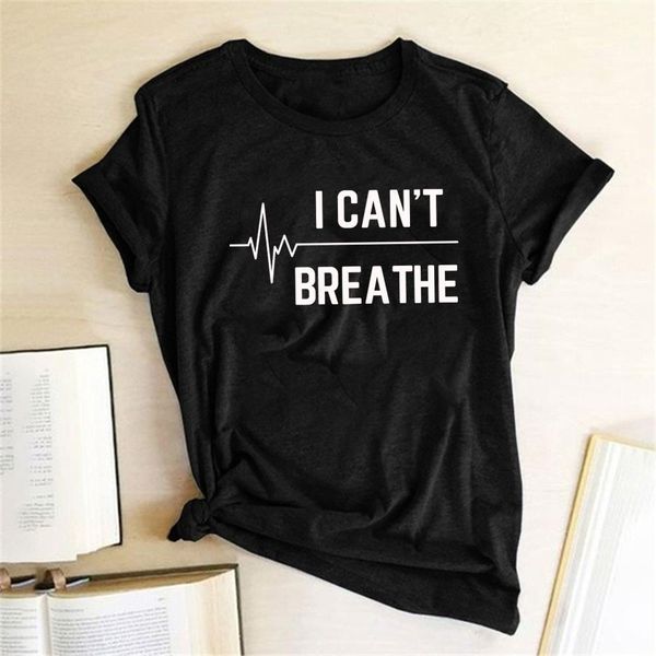 

i can't breathe printed t-shirts women summer for teens casual woman tshirts fashion harajuku short sleeve female clothes, White