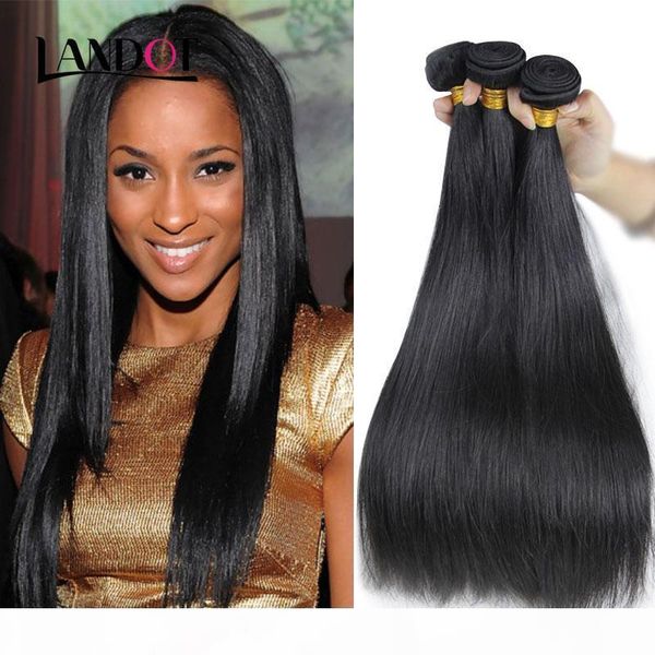 

brazilian virgin human hair weave bundles unprocessed brazillian peruvian indian malaysian cambodian straight body wave remy hair extensions, Black