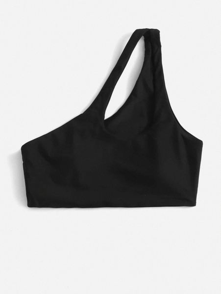 

solid one shoulder bikini x7cj#, White;black