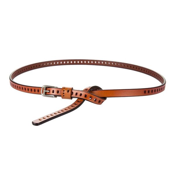 

girls vintage belt with holes women's belt pu leather strap slim waistband feminine apparel accessories waist ladies, Black;brown
