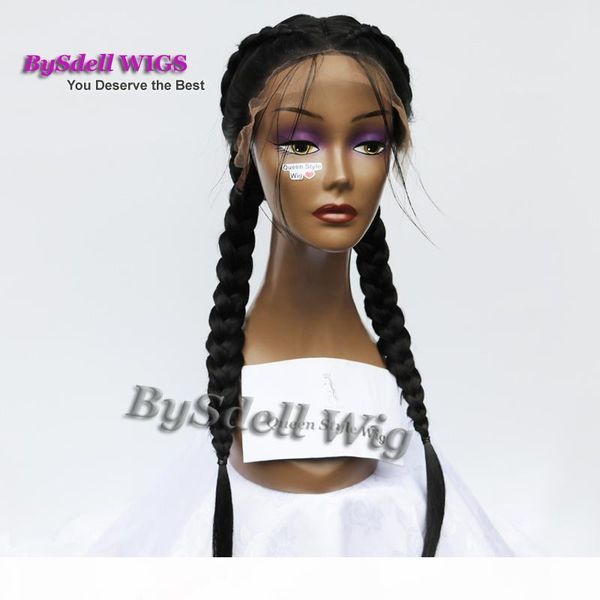

new arrival double dutch braids wig twin braided lace front wigs synthetic black hair braids lace front wigs for black women