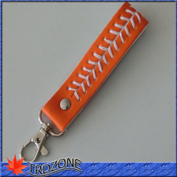 

key new softball baseball fashion leather keychain sports chain, Silver