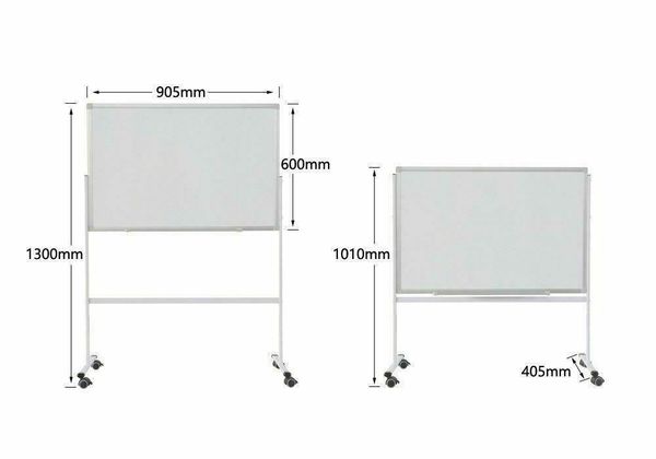 

36" x 24" dry erase board stand magnetic double sided whiteboard rolling wheels
