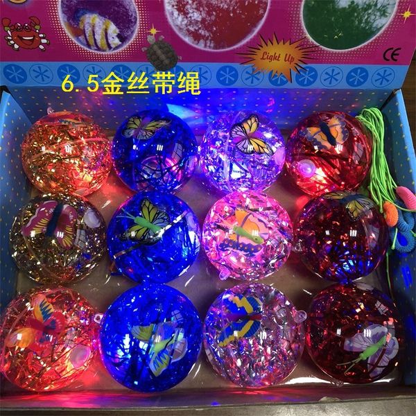 

crystal ball flash of led light luminescence elastic balls children toys many colour bouncing sphere factory direct selling 1 65dm p1