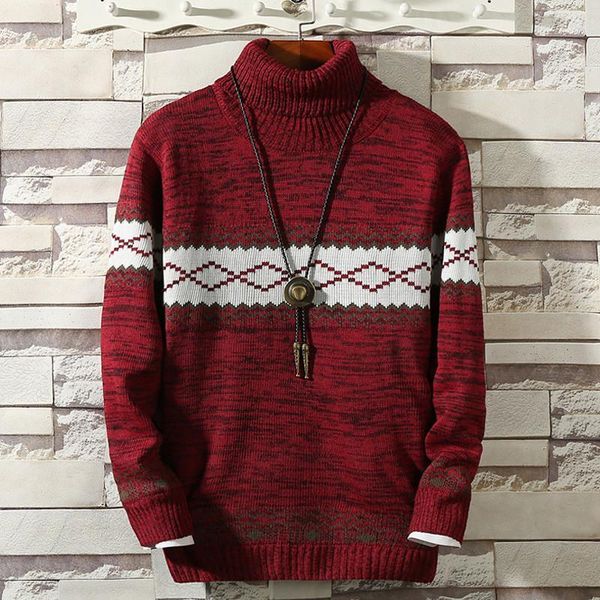 

men's sweaters autumn winter men's turtleneck sweater long-sleeved shirt male jumper fashion casual sweaters1, White;black
