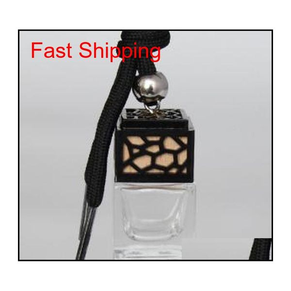 

perfume bottle cube car hanging perfume ornament air freshener fashion essential oils diffuser empty glass qylihr nana_shop, Silver