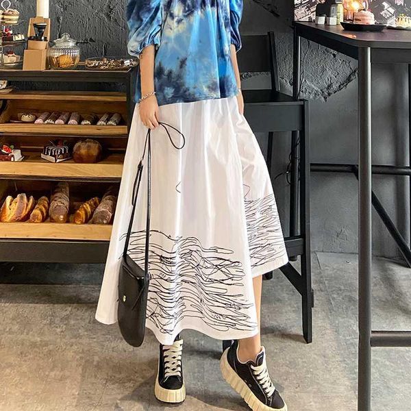 

women's pants & capris xuxi irregular cotton calf-length high waist fashion printing streetwear thin 7 points pantalon 2021 women summe, Black;white