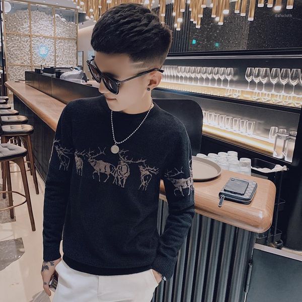 

men's autumn and winter t-shirt1, White;black
