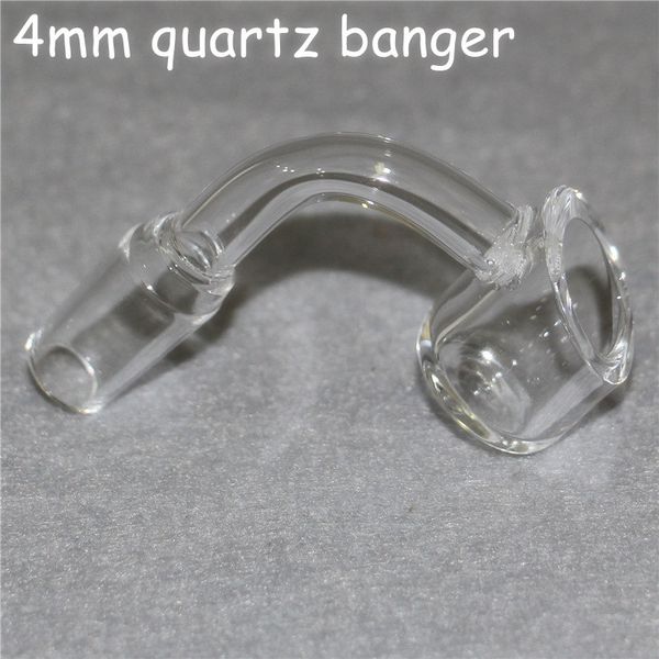 4 mm dicker Club-Banger-Raucher, kuppelloser Quarznagel, 10 mm, 14 mm, 18 mm, männlich, weiblich, 90 Grad, 100 % echte klare Quarz-Banger-Nägel