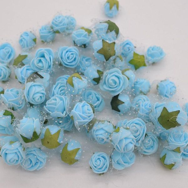 

50шт много мини мило искусственных розовых цветов головы ручной работы diy свадьба украшения дома мульти использовать кружева pe пены розова