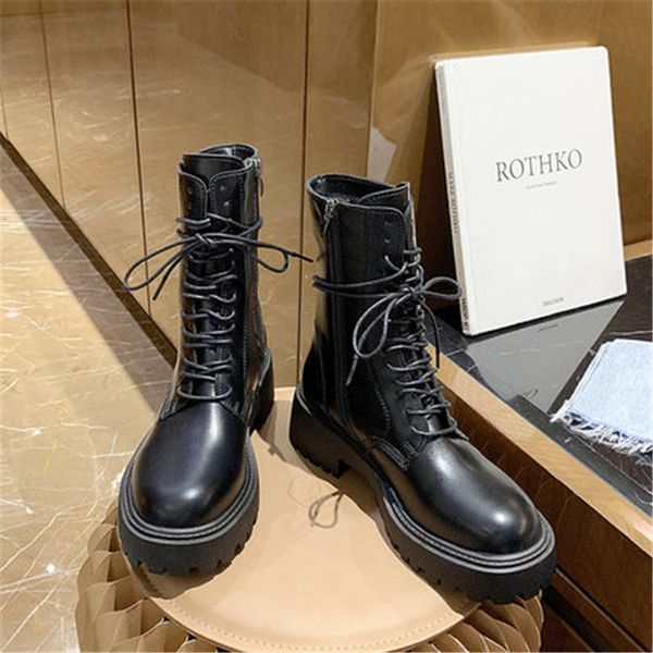 

2021 new winter women's fashions beget rents up to martin black punk high heels boots shoes 5qe2