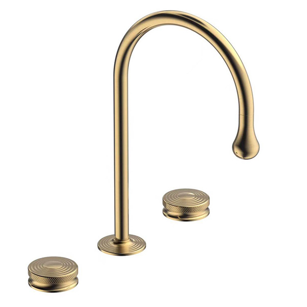 

luxury brushed gold basin faucet double handle design bathroom faucet