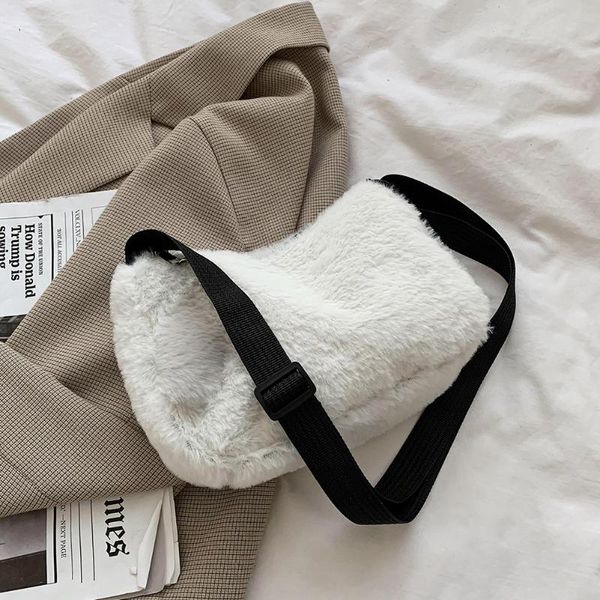 

concerto cross body winter fashion shoulder bag soft warm fur female plush handbag messenger crossbody women 2021