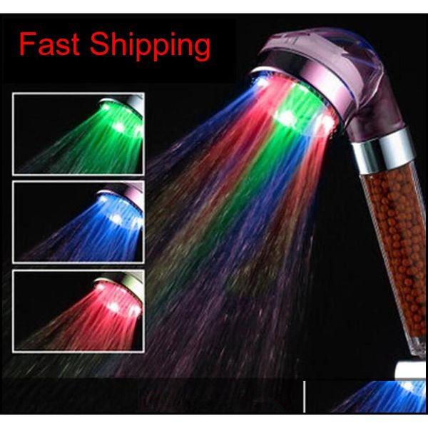 

led anion shower spa shower head pressurized water - saving temperature control colorful handheld big r qylnye homes2011
