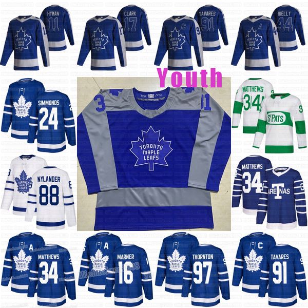 

youth toronto maple leafs 2021 reverse retro jersey john tavares joe thornton auston matthews spezza william nylander hyman andersen rielly, Black;red