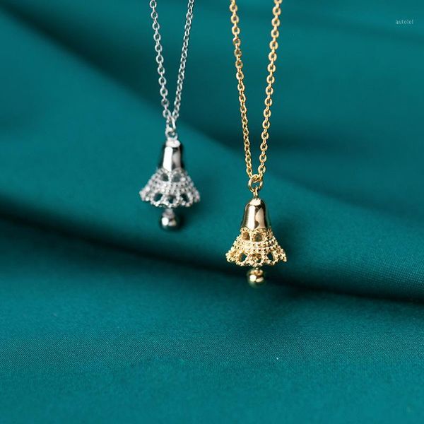 

bell 925 sterling silver pendant necklace women jewellery cute korean fashion girls ladies jewel1