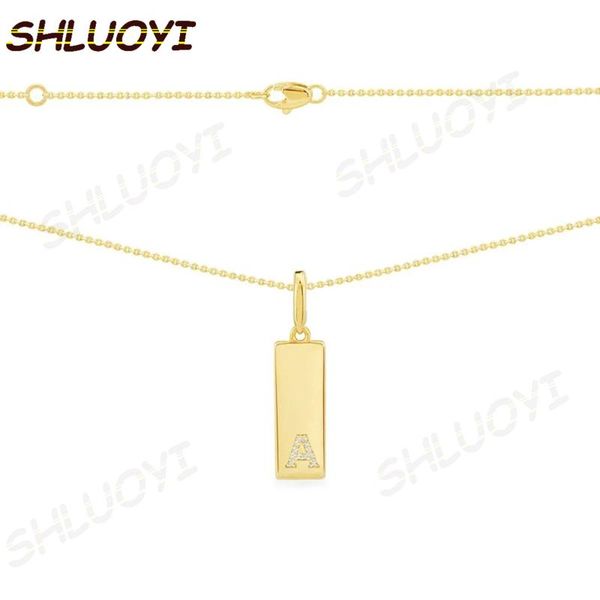 

s925 sterling silver jewelry copy,yellow silver alphabet a-z necklace for women party jewelry gift