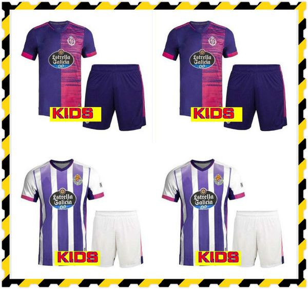 

kids kit 2020 2021 real valladolid soccer jersey 20 21 enes ünal óscar plano soccer jersey javi moyano sergi guardiola football shirts, Black;yellow