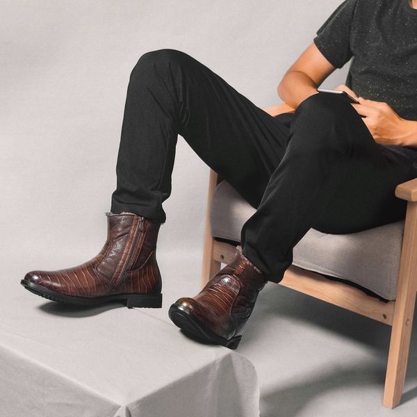 

2020 new warm boots fashion comfortable leather snowboots and winter shoes # kd5207c3, Black