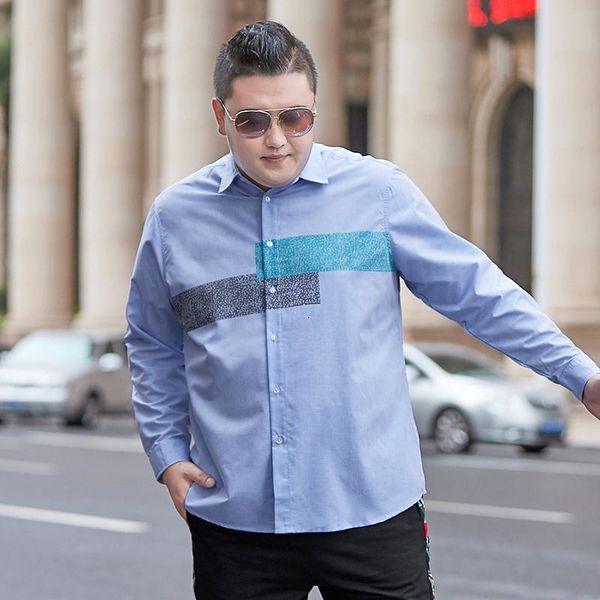 

men's casual shirts plus size 8xl 7xl 6xl men shirt long sleeve printing dress large social clothing streetwear 145kg, White;black