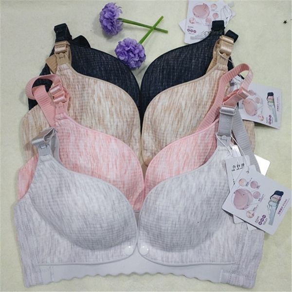 

new style seamless steel ring ultra-thin gathering adjustment breast-feeding bra during pregnancy comfortable anti sagging shaped underwear, White