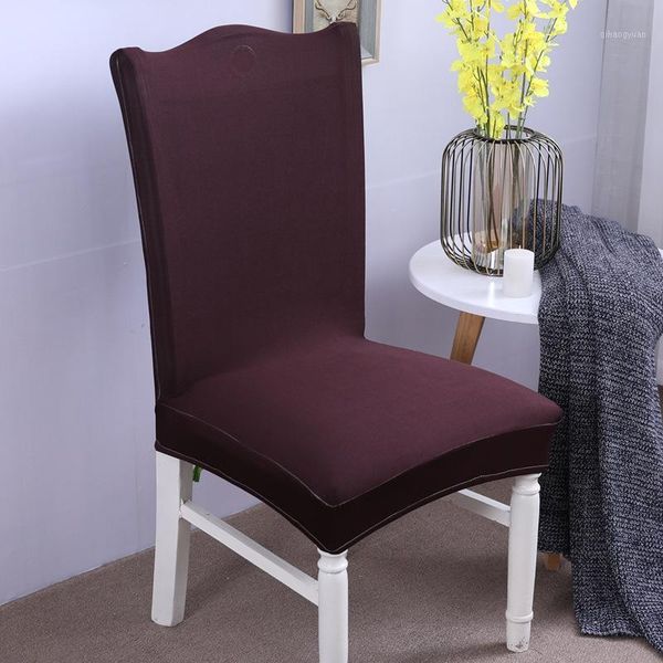 

solid color one-piece chair cover universal elastic dining chair slipcover anti-dirty dustproof covers for l seat case1