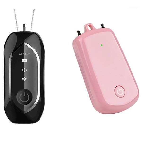 

2 pcs hanging neck air purifier, mini portable fashion personal wearable usb negative ion air purifier1