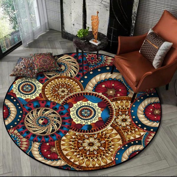 

carpets fashion colour persian 3d round for living room bedroom area rugs morocco home mats flowers bohemia ethnic style carpet1