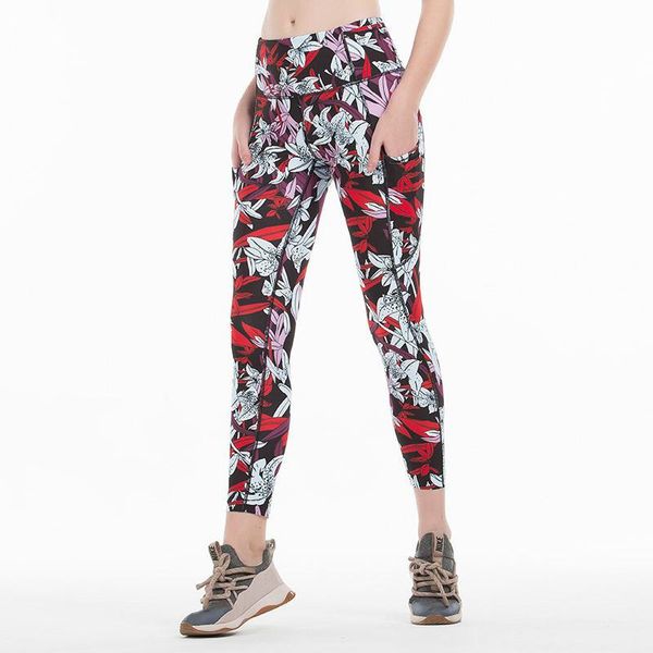 

print yoga pants women unique fitness leggings workout sports running leggings push up gym wear elastic slim trousers, White;red