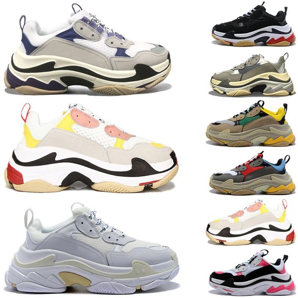 

triple s men women designer casual shoes platform sneakers black white grey red green mens trainers sports shoe original