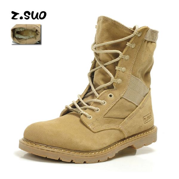 

walking rope plush men's warm cotton outdoor desert fashion medium reverse suede boots, zs988m c1212, Black;white