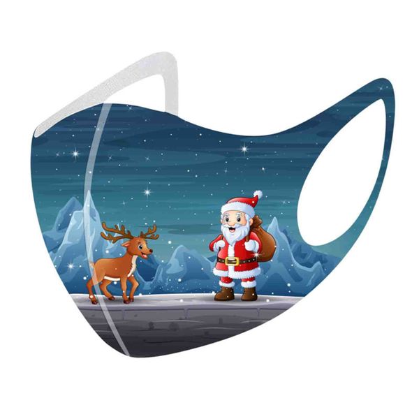 

designer mask santa elk house ice christmas silk printed face masks men women dust-proof haze facemask 20 stylesgreaoxrh