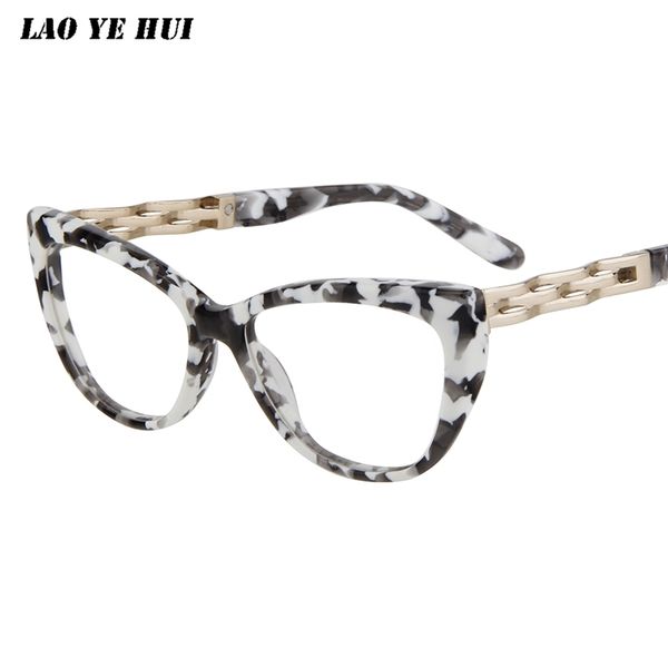 

lao ye hui cat eye clear glasses frame women retro metal frame transparent eyeglasses spectacle optical frames lao-6802 t200428, Silver