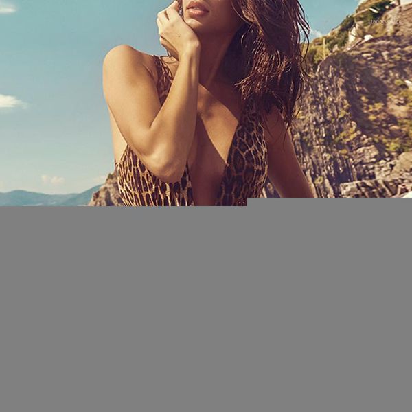 

leopard belt bikini 2019 new monokini string thong swimsuit one piece bodysuits high cut v-neck swimwear women bathing suit new1, White;black