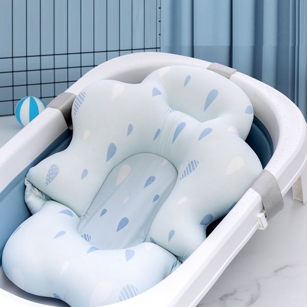 

cartoon portable baby shower bath tub pad non-slip bathtub mat newborn safety security bath support cushion foldable soft pillow lj201026