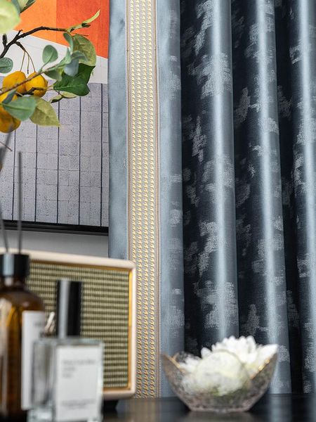 

curtain & drapes custom nordic modern light luxury livingroom geometry lace jacquard gray shading bedroom blackout drape m920