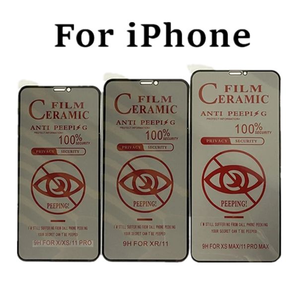 

hd soft ceramic anti-spy screen protector for iphone 11 12 pro max 12mini privacy film on iphone xr xs max se 6 7 8 plus