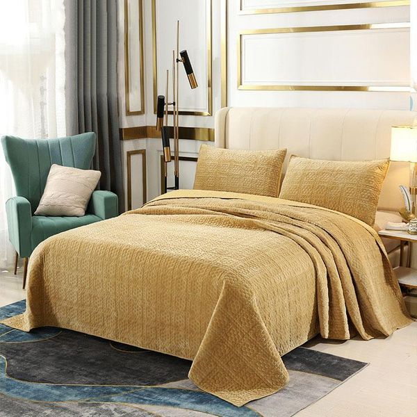 plush bedspreads cotton quilt set 3pcs embossed coverlets bed cover pillowcase king queen size winter blanket1