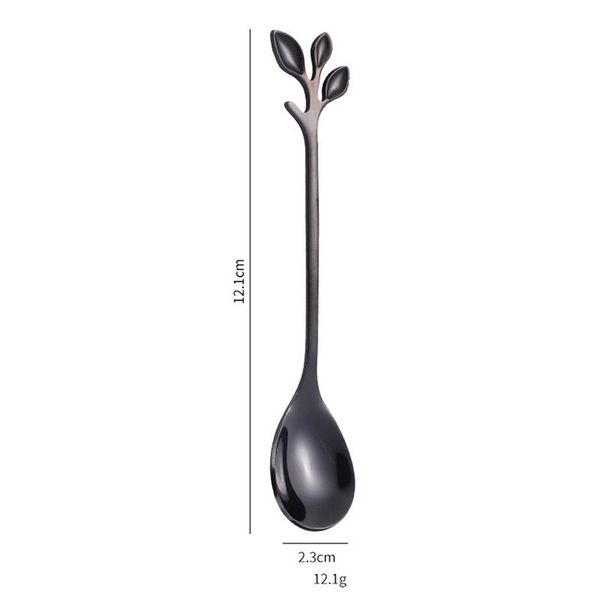 

stainless steel leaves spoon fork spoon coffee tea spoons creative ice tools tableware kitchen gadgets home decor h wmtqfy