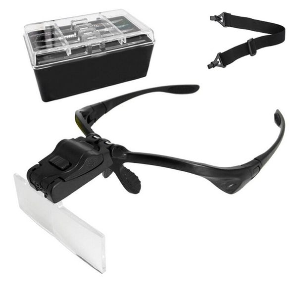 

headband magnifier with led light creplaceable lenses for reading jewelry loupe watch electronic repair