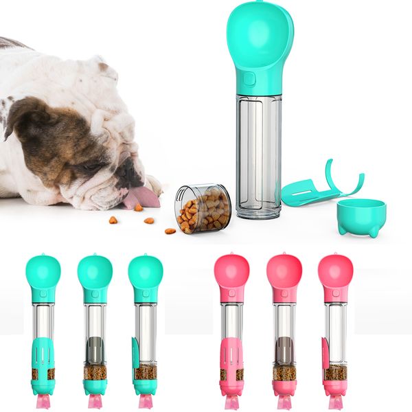 

2020 new pet products portable cute pet dog cat water bottle multifunction travel drinking cup outdoor pet dog cat food feeder bowl