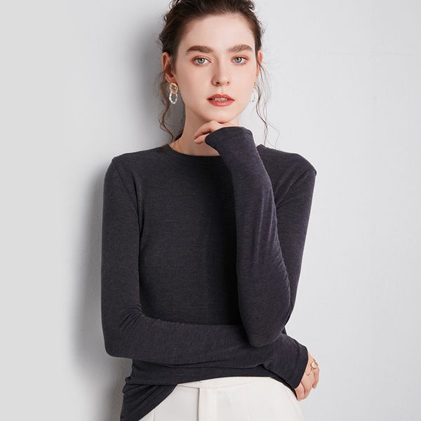 

yoga long sleeve fitness sports running outdoor leisure dance training slim new fashion women solid color round neck t-shirt black, White