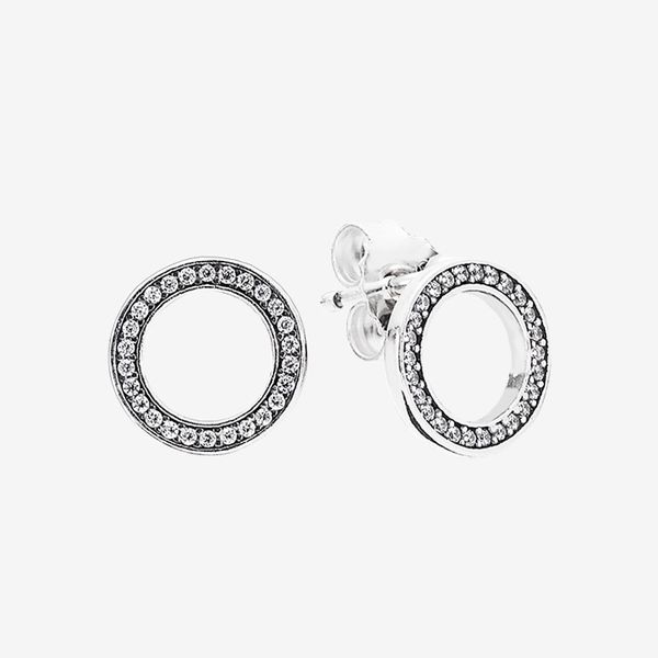 

женский игристый круг серьги гвоздики cz diamond свадебный подарок для серебра 925 серебра с коробкой высокого качества, Golden;silver