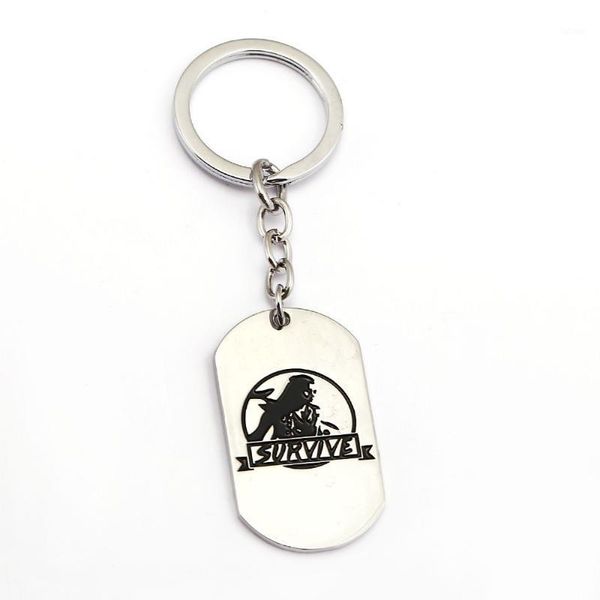 

horizon zero dawn keychain dog tag key ring holder metal fashion car bag chaveiro key chain pendant game jewelry1, Silver