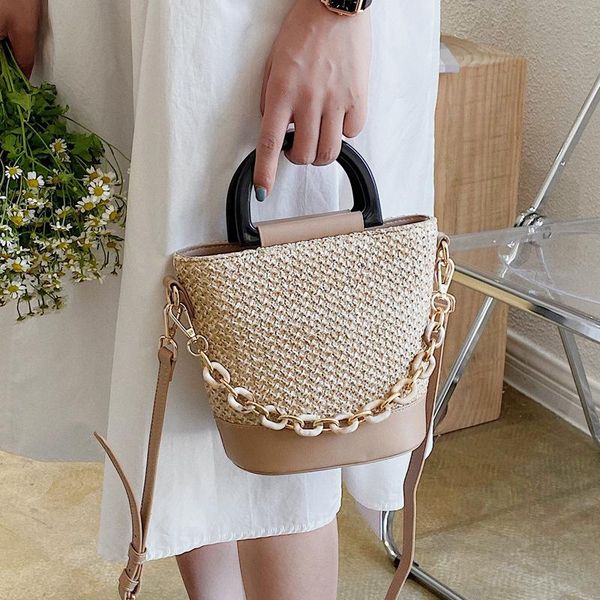 

cross body summer straw shoulder crossbody bags for women 2021 fashion designer bucket satchels female small beach travel handbags and tote