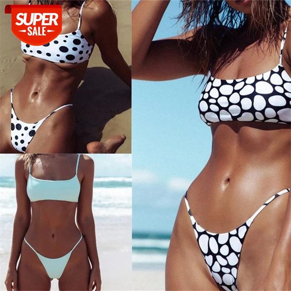 

nakiaeoi 2020 high neck bikinis swimwear women swimsuit flower print halter brazilian bikini set padded bathing suits #sw0l, White;black