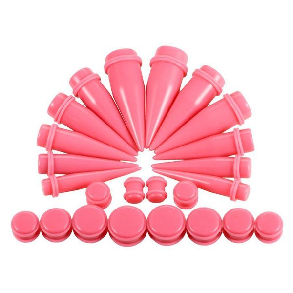 

24pcs/lot black acrylic big gauges kit spiral ear taper tunnel plug ear stretching expander kit body piercings jewelry 10-20mm q bbypka, Silver