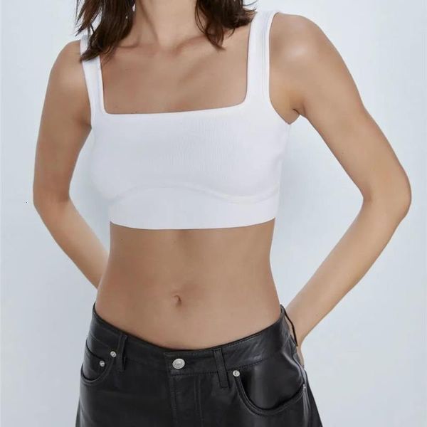 

2021 summer causal white za tank female vintage kintted black women solid knit za vest haut femme