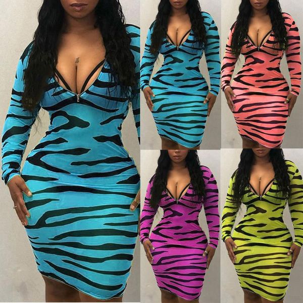 

party dress women fashion slim dress printed zipper long sleeve winter dresses casual lady elegant vestido, Black;gray