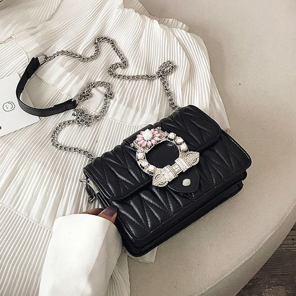 

tekiessica rivets leather luxury diamonds beading bling chain handbags ladies satchels women mini flap messenger shoulder bag c1123